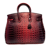 Classic Fashion Tote Handbag in Synthetic PU Leather with Crocodile Pattern