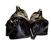 Leather Duffle Bag Set - Full Grain Leather Travel Bag - Dark Brown