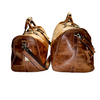 Leather Duffle Bag Set - Full Grain Leather Travel Bag - Cognac