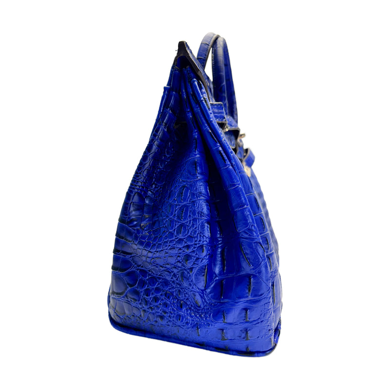 Classic Fashion Tote Handbag in Synthetic PU Leather with Crocodile Pattern