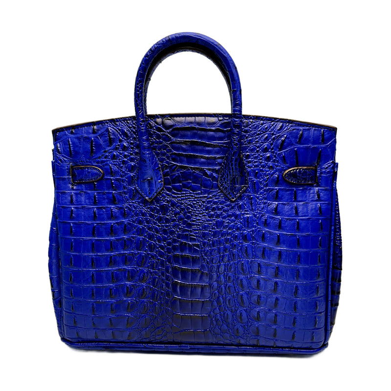 Classic Fashion Tote Handbag in Synthetic PU Leather with Crocodile Pattern