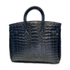 Classic Fashion Tote Handbag in Synthetic PU Leather with Crocodile Pattern