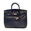 Classic Fashion Tote Handbag in Synthetic PU Leather with Crocodile Pattern