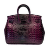 Classic Fashion Tote Handbag in Synthetic PU Leather with Crocodile Pattern