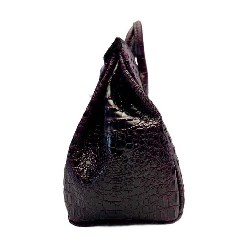 Classic Fashion Tote Handbag in Synthetic PU Leather with Crocodile Pattern