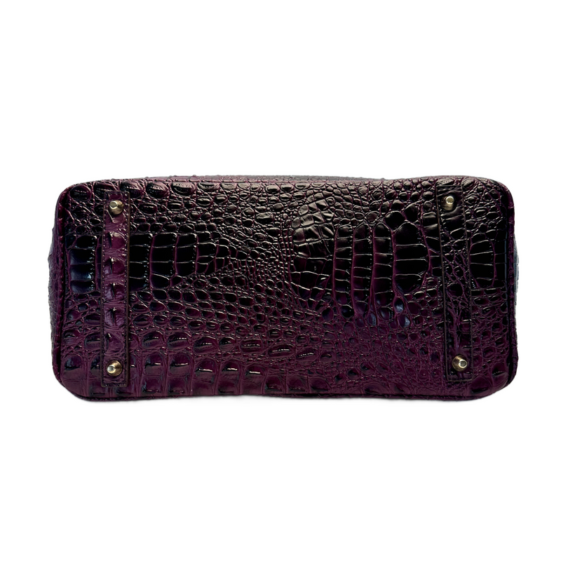Classic Fashion Tote Handbag in Synthetic PU Leather with Crocodile Pattern
