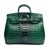 Classic Fashion Tote Handbag in Synthetic PU Leather with Crocodile Pattern