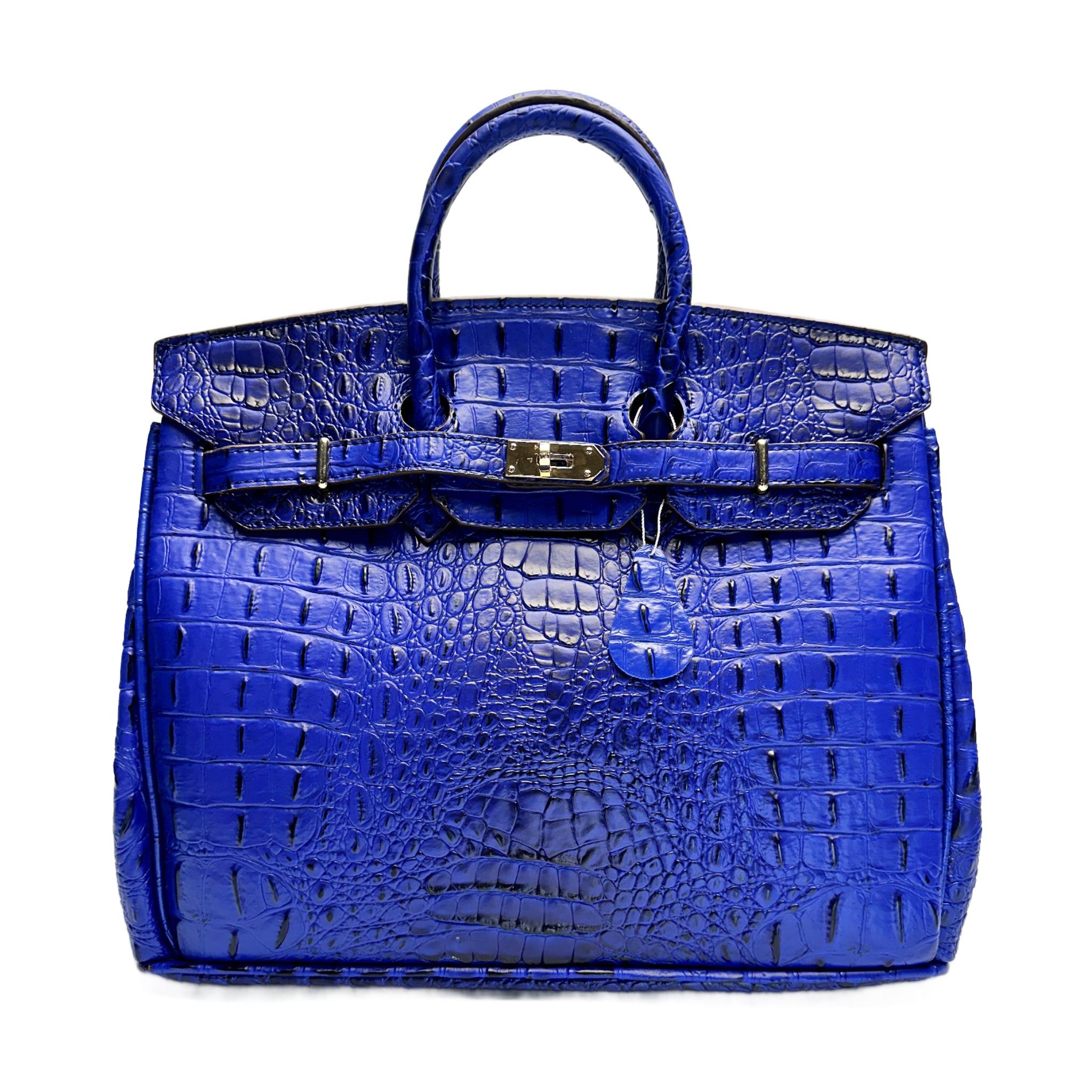 Classic Fashion Tote Handbag in Synthetic PU Leather with Crocodile Pattern
