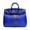 Classic Fashion Tote Handbag in Synthetic PU Leather with Crocodile Pattern