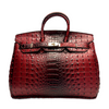 Classic Fashion Tote Handbag in Synthetic PU Leather with Crocodile Pattern