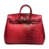 Classic Fashion Tote Handbag in Synthetic PU Leather with Crocodile Pattern
