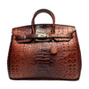 Classic Fashion Tote Handbag in Synthetic PU Leather with Crocodile Pattern